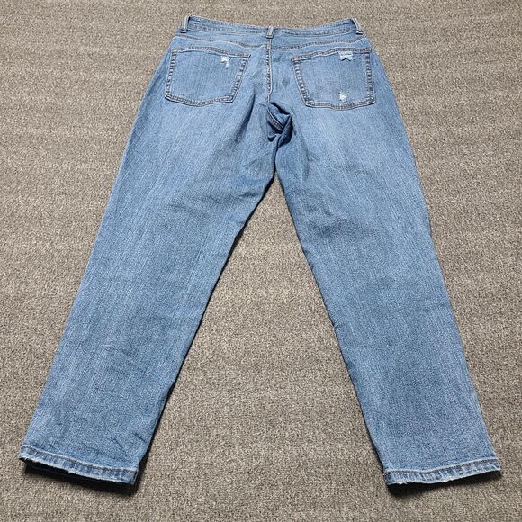 Womens Jeans 11 High Rise Blue Distressed Grunge Denim Pants Rips Holes - Picture 2 of 8